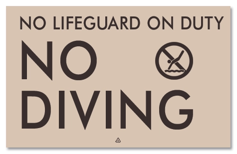 "No Lifeguard on Duty ..." Sign w/Symbol [Interior/Exterior]